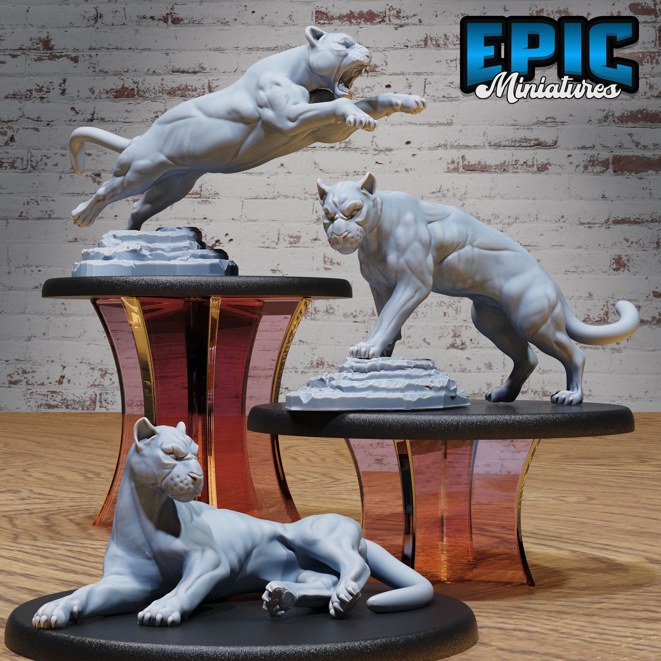Black Panther Mount Set / Classic Forest Monster / Big Cat / Wild Animal / Werepanther Creature / Evil Jaguar / Leopard Beast / Cougar / Woodland Encounter